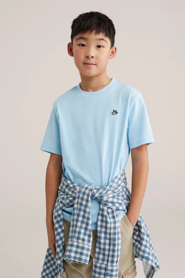 Ультрамягкая базовая футболка We Fashion, Pastel Blue — фото 2