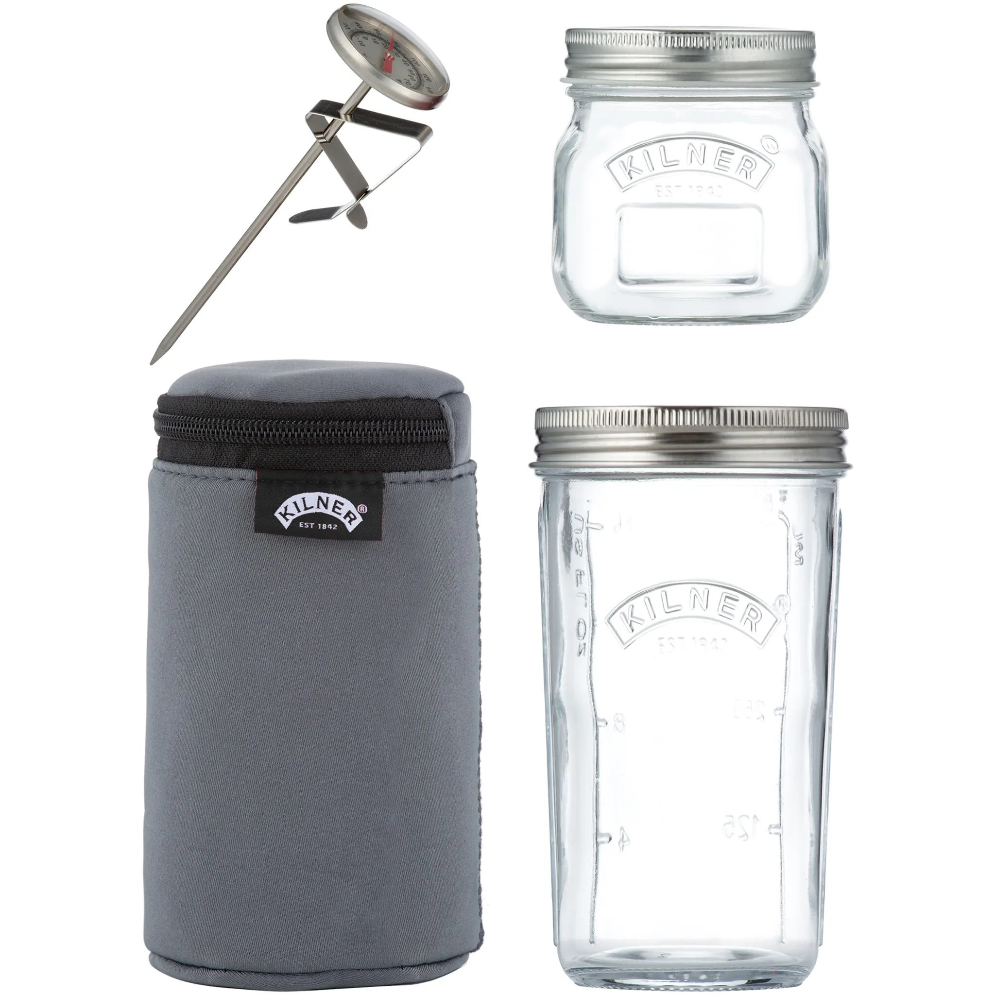 

Система хранения KILNER (набор, 4 шт.), с завинчивающейся крышкой, а также термометром и неопреновым изоляционным мешком), цвет transparent