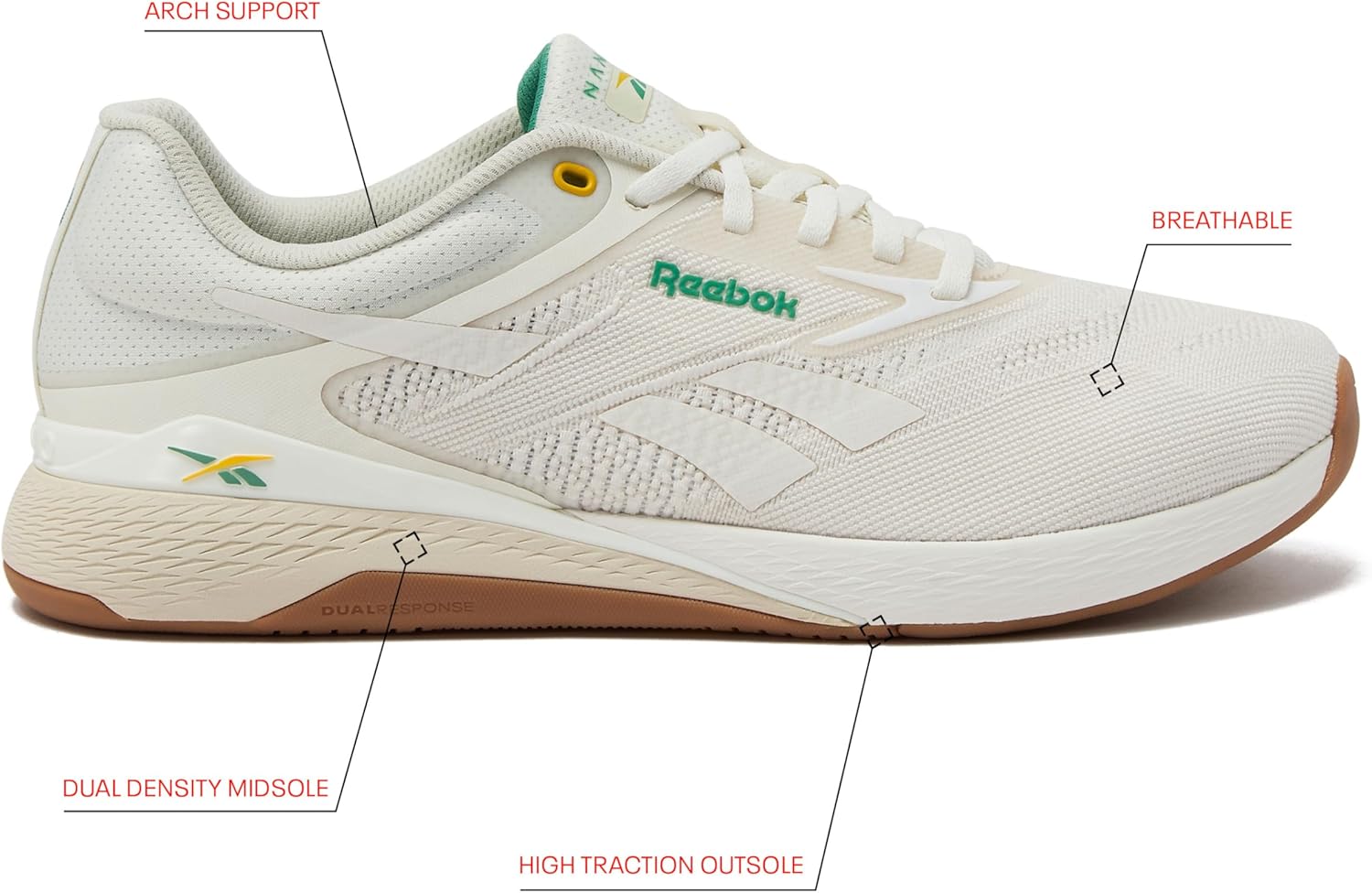 Мужские кроссовки Reebok Nano X5, для кросс-тренинга и легкого бега, зеленый — фото 2