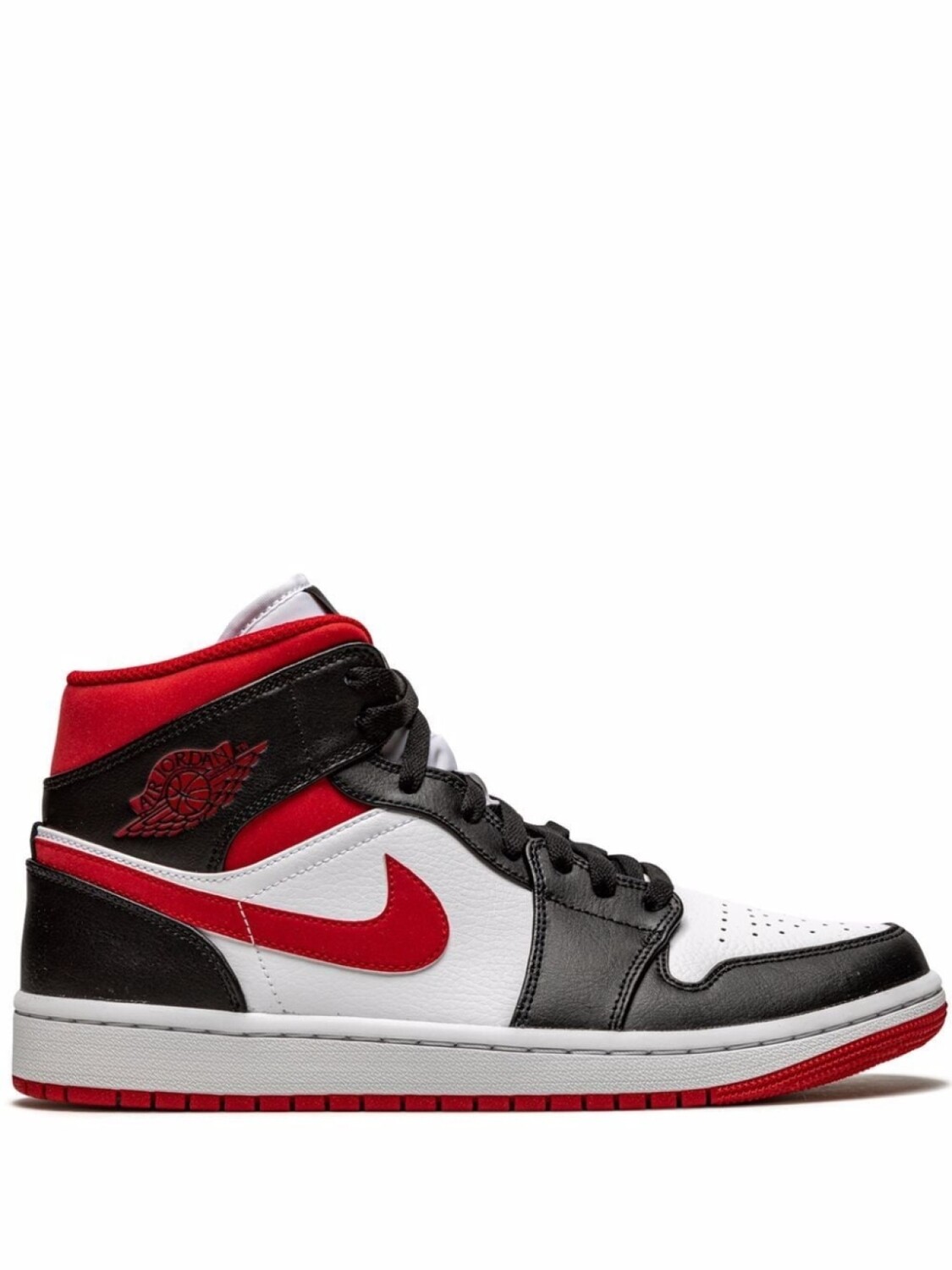 

Кроссовки Jordan Air Jordan 1 Mid Nike Swoosh, белый/красный/черный, Черный;серый, Кроссовки Jordan Air Jordan 1 Mid Nike Swoosh, белый/красный/черный