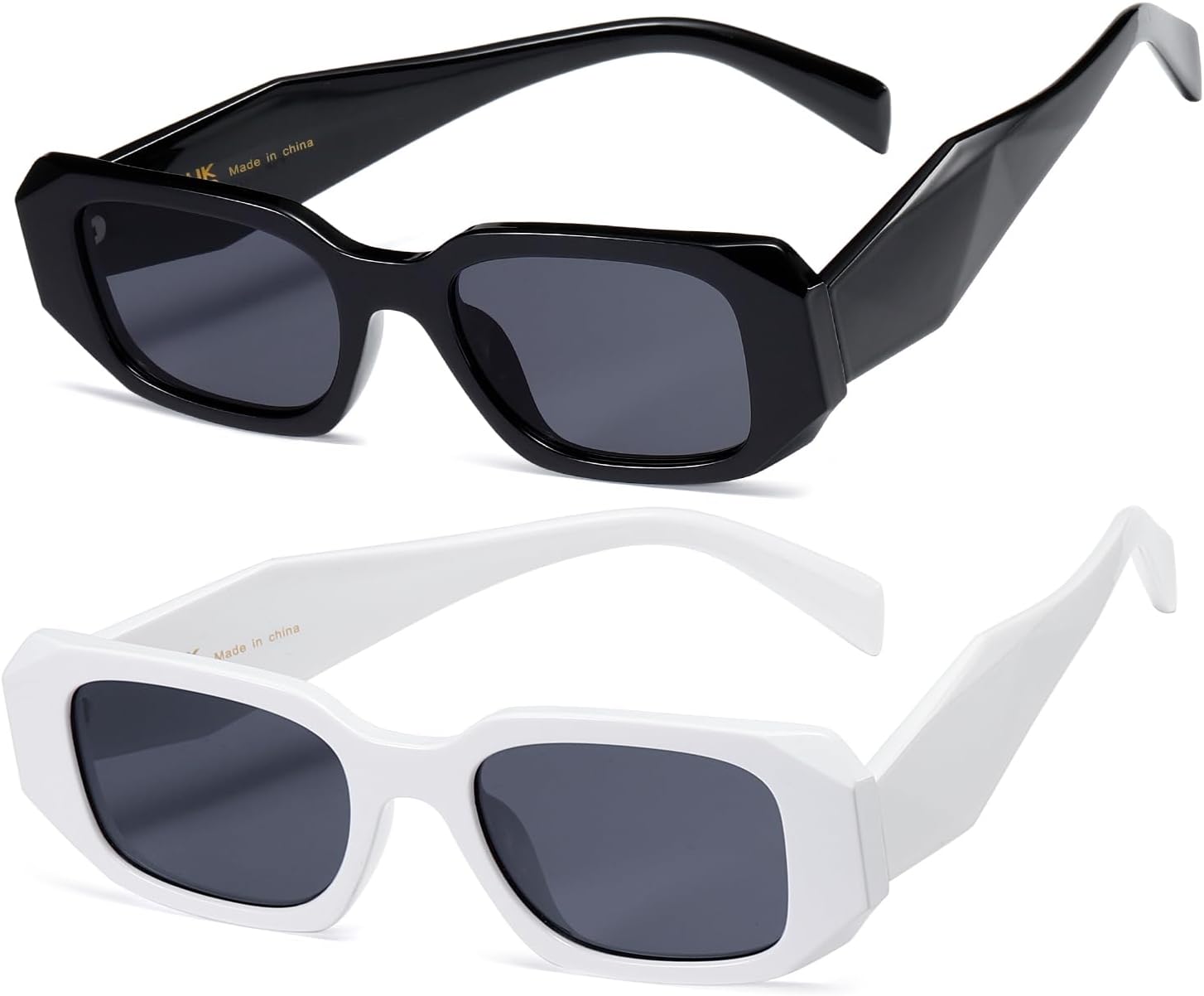 

Солнцезащитные очки Kimorn прямоугольной формы для женщин и мужчин, модные ретро-очки в стиле 90-х, винтажные, квадратная оправа, модель K1307 (черно-белая оправа, серые линзы), Black+white Frame Grey Lens