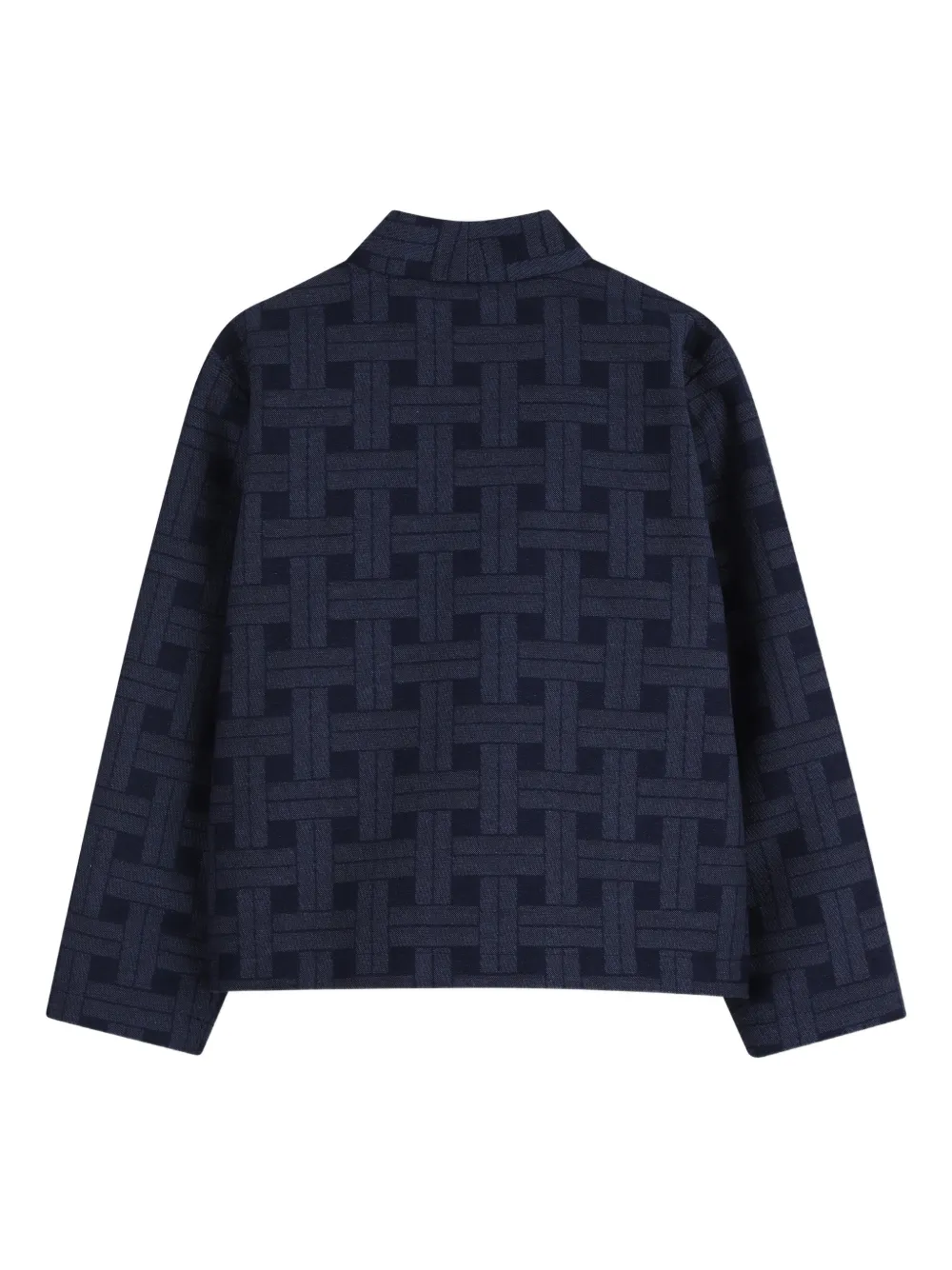 Накидка с геометричным узором Kenzo Kids, синий — фото 2