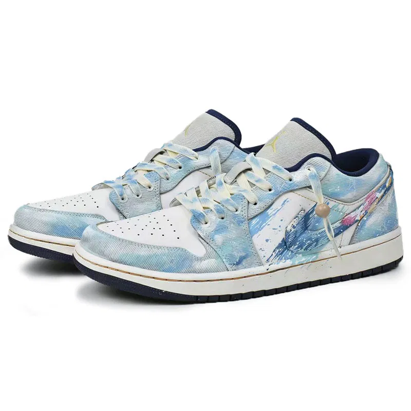 Кроссовки баскетбольные Jordan Air 1 Low Blue White — фото 4