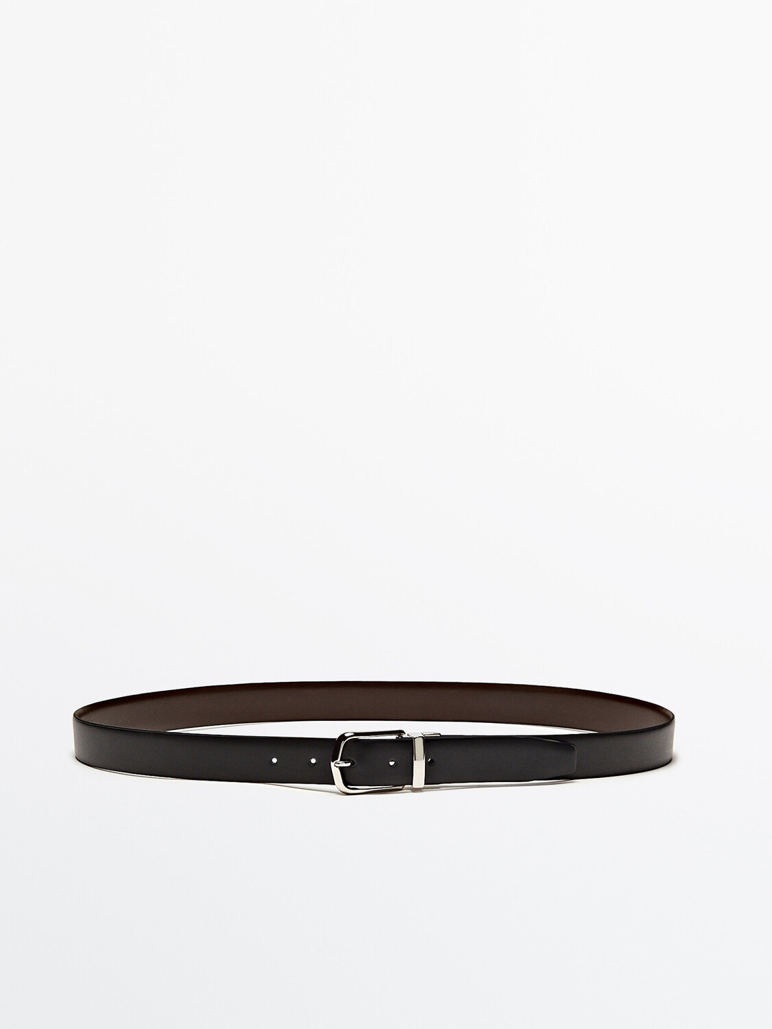 

Двусторонний кожаный ремень Massimo Dutti, черный