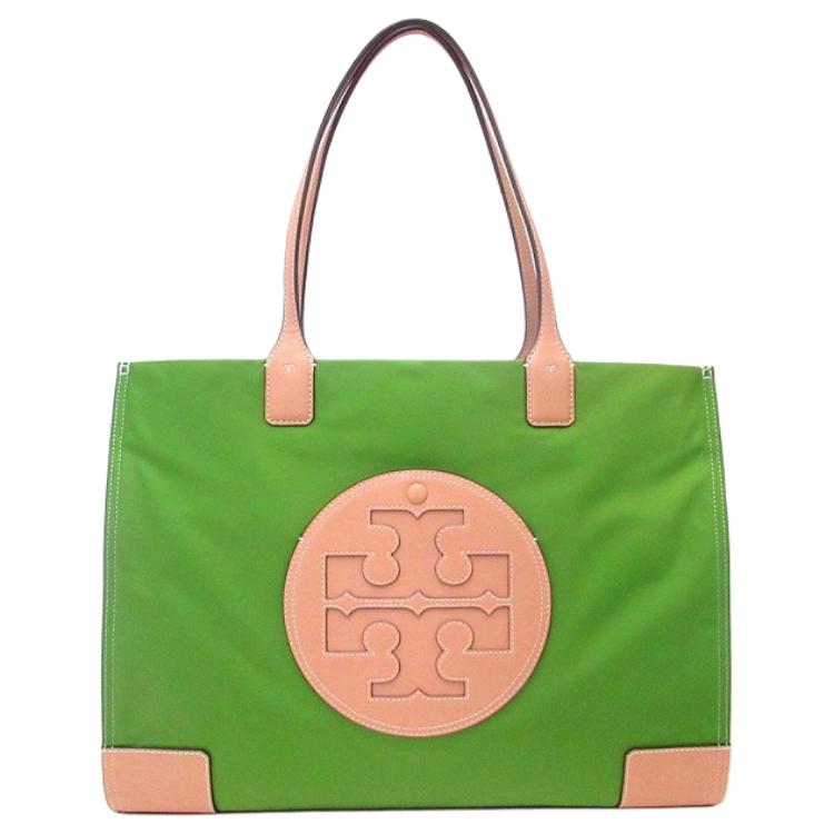 

TORY BURCH Элла тканевая сумка шоппер женская среднего размера травянисто-зелёная