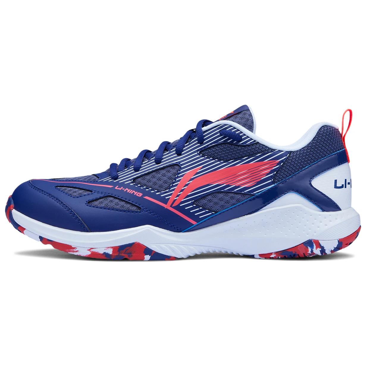 

Li-Ning Comfortable And Trendy Slip Resistant, Abrasion Resistant, Breathable низкие кроссовки для бадминтона унисекс Blue Red