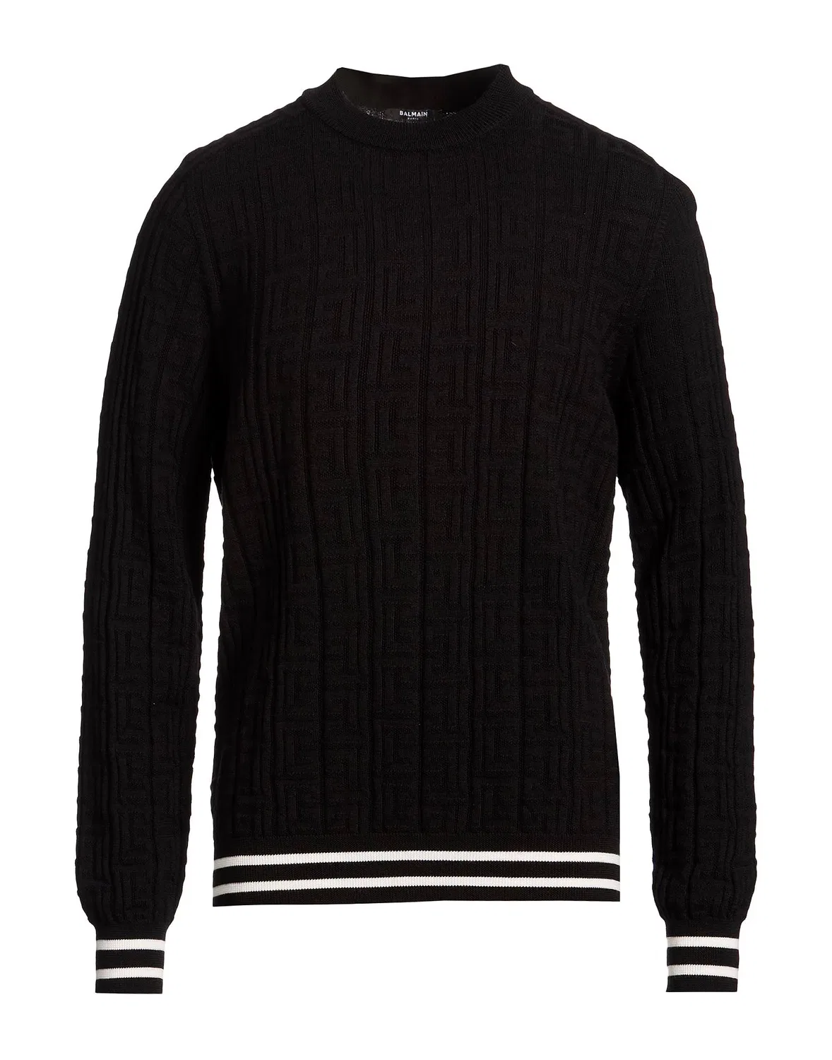 Свитер из шерсти мерино BALMAIN черный