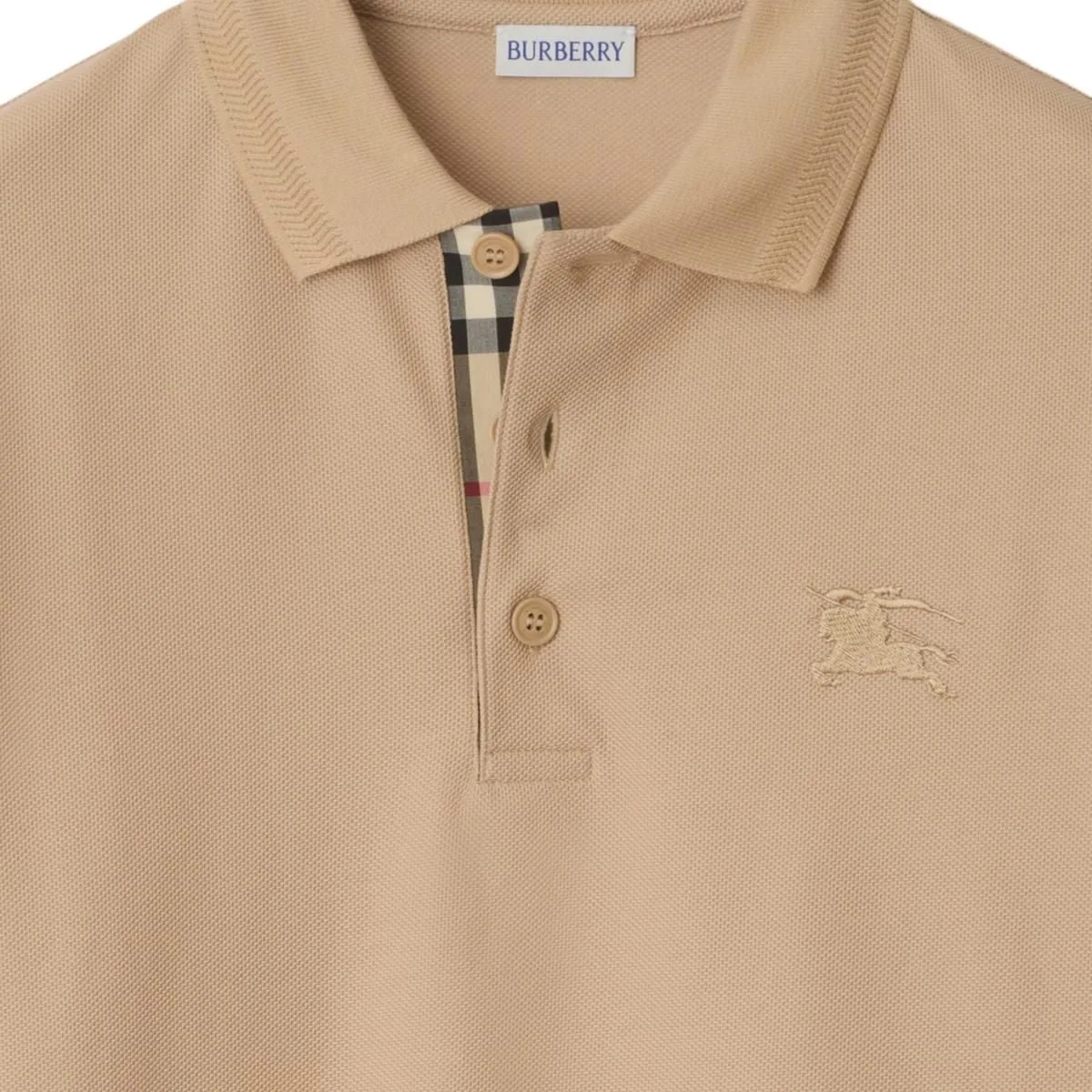 Поло Burberry Soft Fawn бежевый из хлопка — фото 2