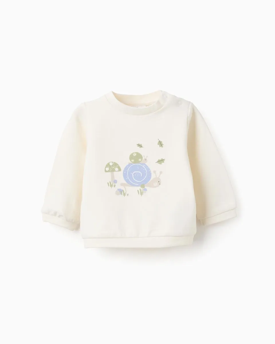 

Свитшот для мальчика с рисунком улитки Zippy, бежевый