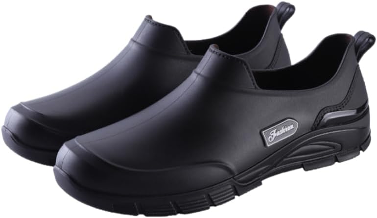 

Мужские короткие резиновые сапоги - водоотталкивающие и противоскользящие, для курьеров и работы на кухне Hoalox, черный