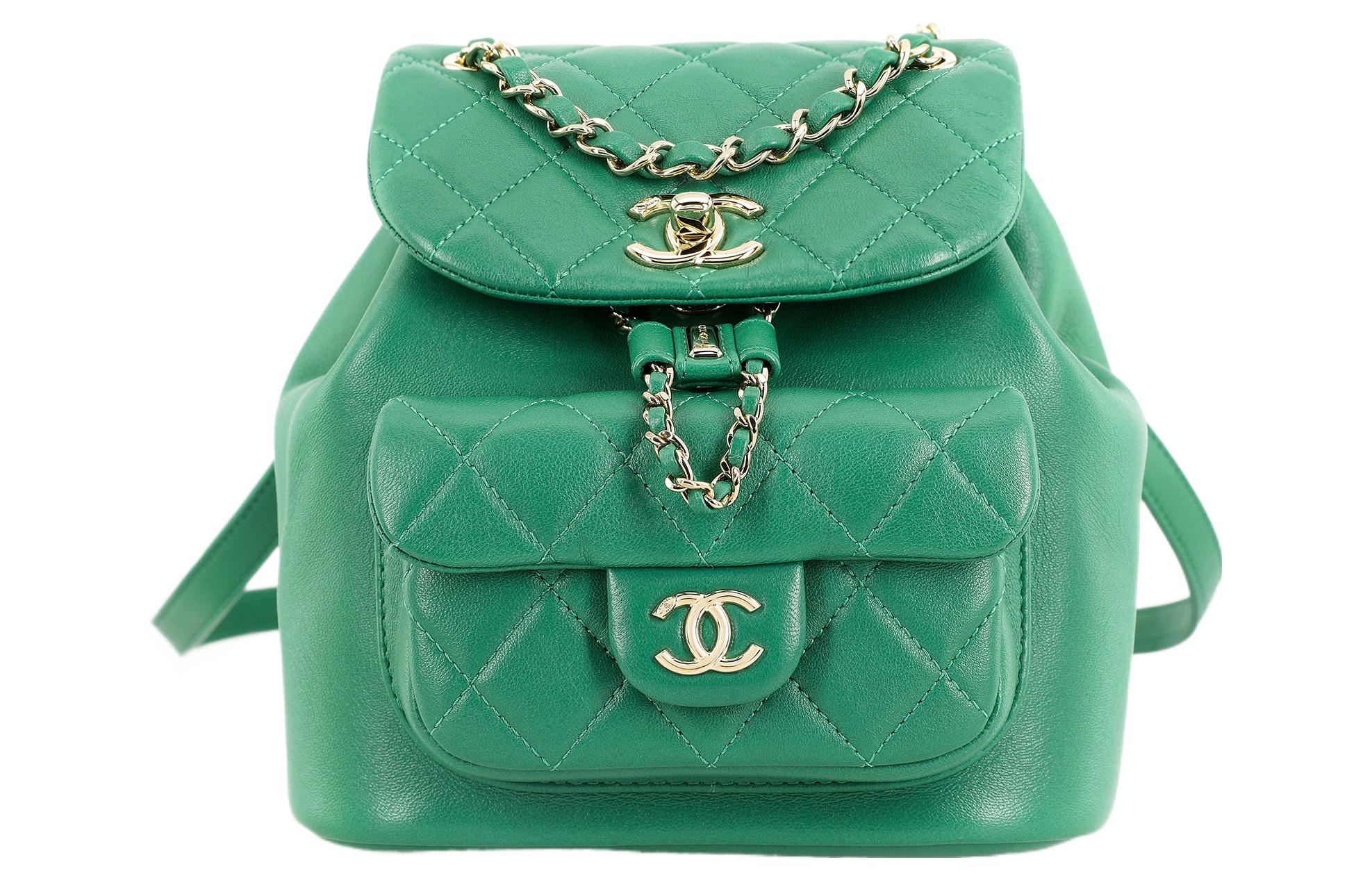 

CHANEL Женский рюкзак из овчины Duma, цвет зеленый, 22A, ранняя осень