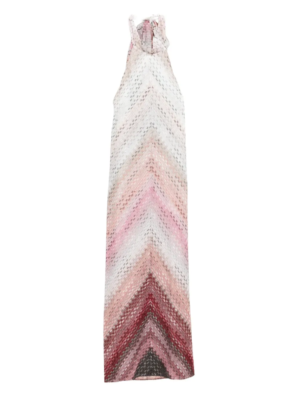 

Платье макси с высоким воротом и шевронным узором Missoni, розовый