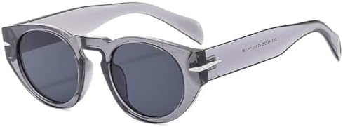 

Ретро овальные солнцезащитные очки для женщин, модные широкие дужки для мужчин, темно-зеленые, с защитой от УФ-излучения UV400, декоративными заклепками, в стиле панк MTZJH, Grey Gray