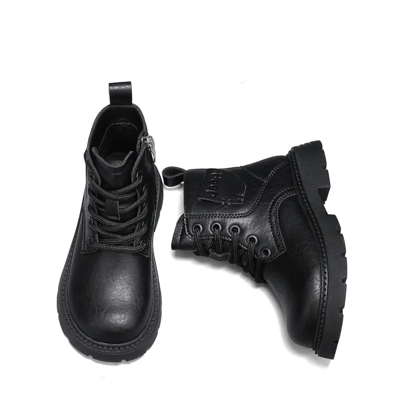 Детские ботинки mid top из искусственной кожи с противоскользящей и износостойкой подошвой Jeep, черный — фото 4