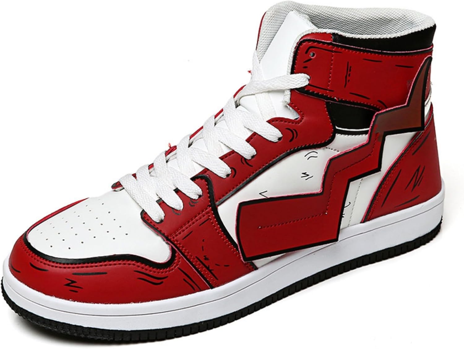 

Мужские высокие кеды, разнообразные стильные модели с шнуровкой и ремнями, удобная повседневная обувь для стритвира и повседневной моды Khwfjas, красный