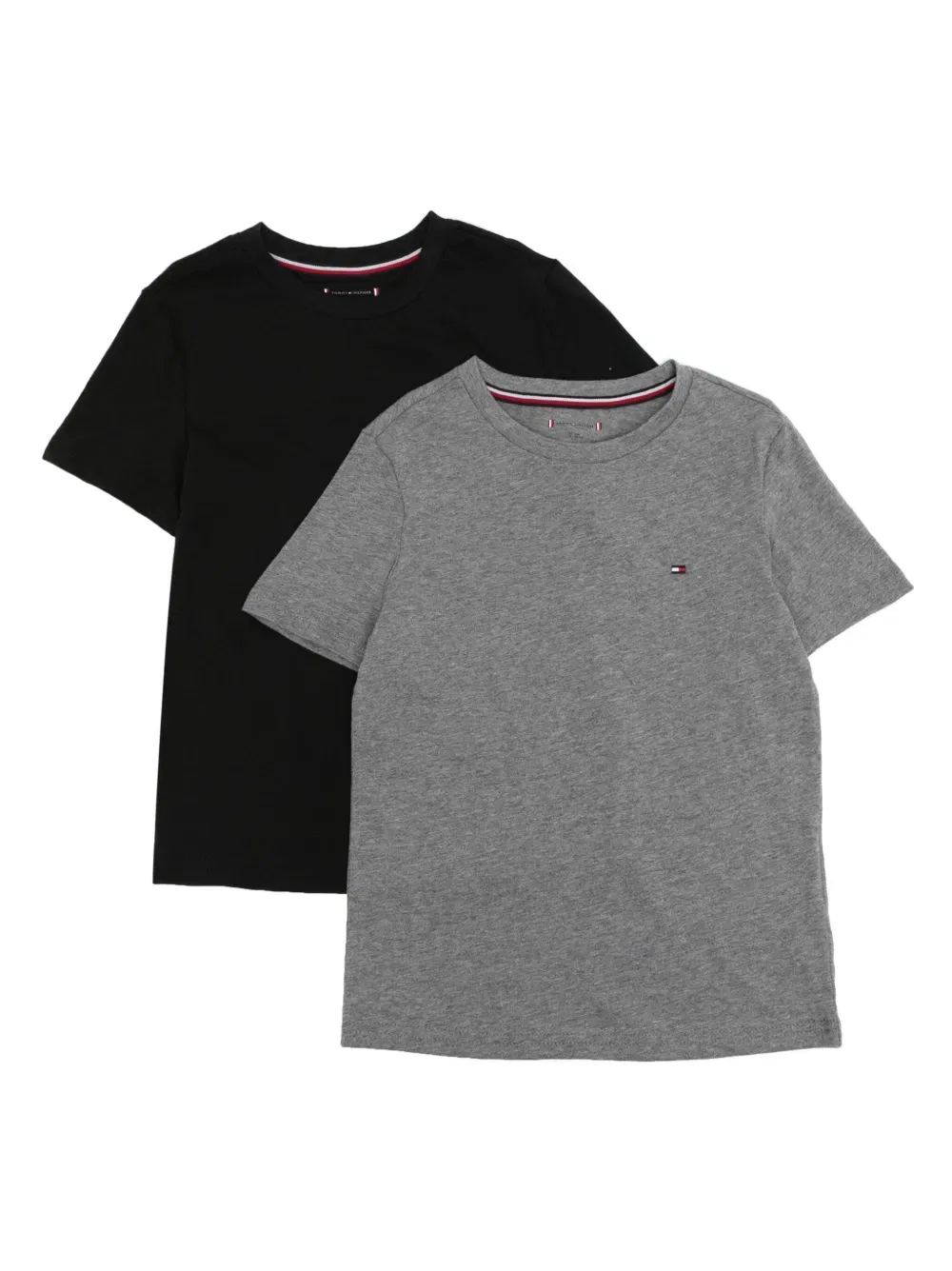 Хлопковые футболки с вышитым логотипом (комплект из двух штук) Tommy Hilfiger Junior, черный