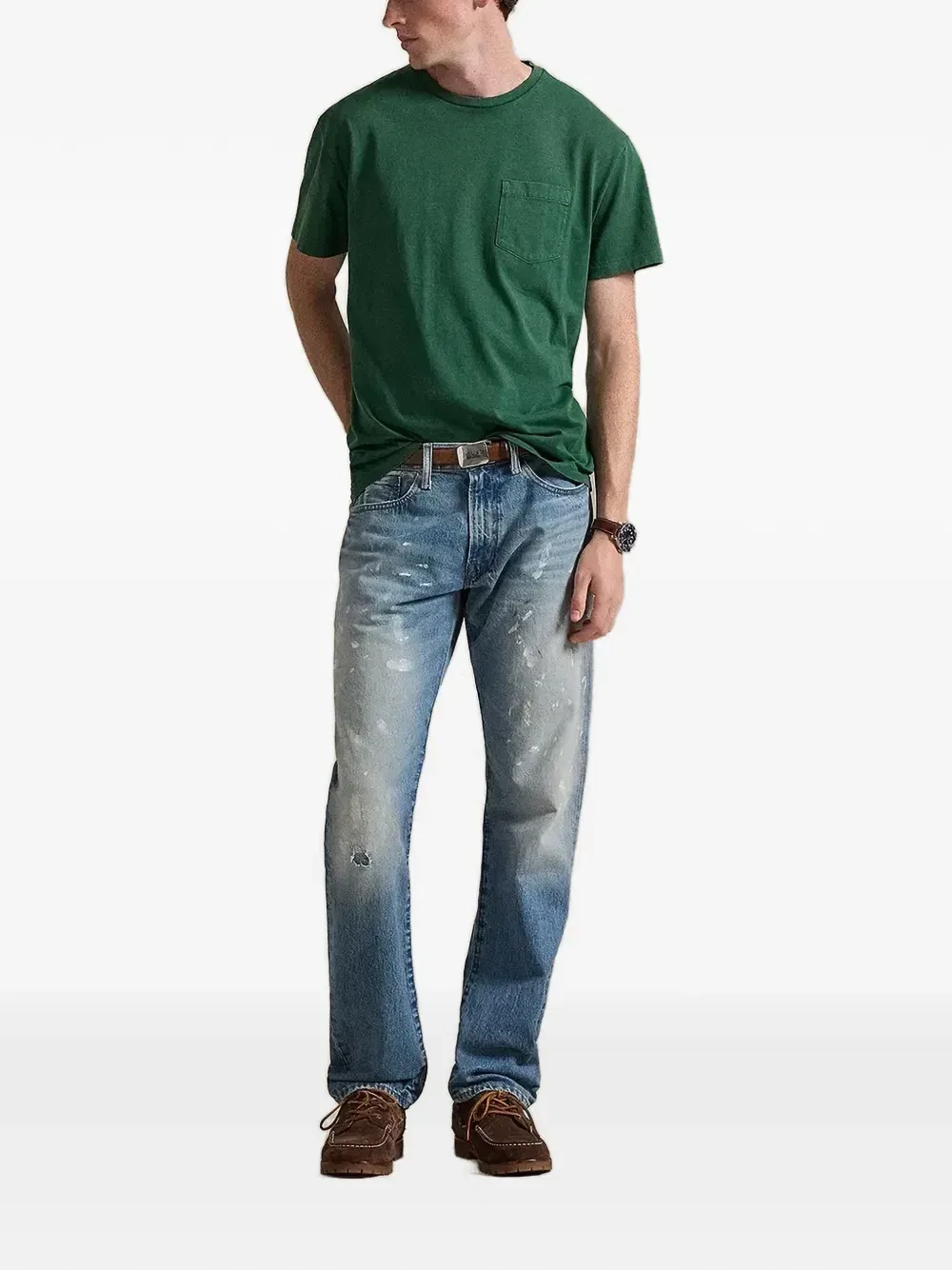 Футболка с эффектом потертости POLO RALPH LAUREN, зеленый — фото 2