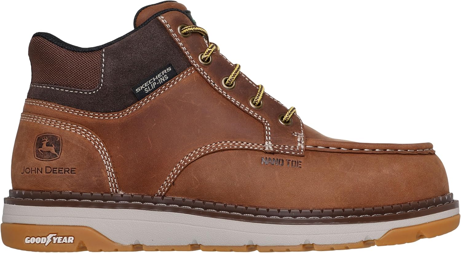 Мужские ботинки Skechers John Deere X Skechers Kadmiel - Grand Creek с шнуровкой и мягким воротником, Dkbr — фото 3