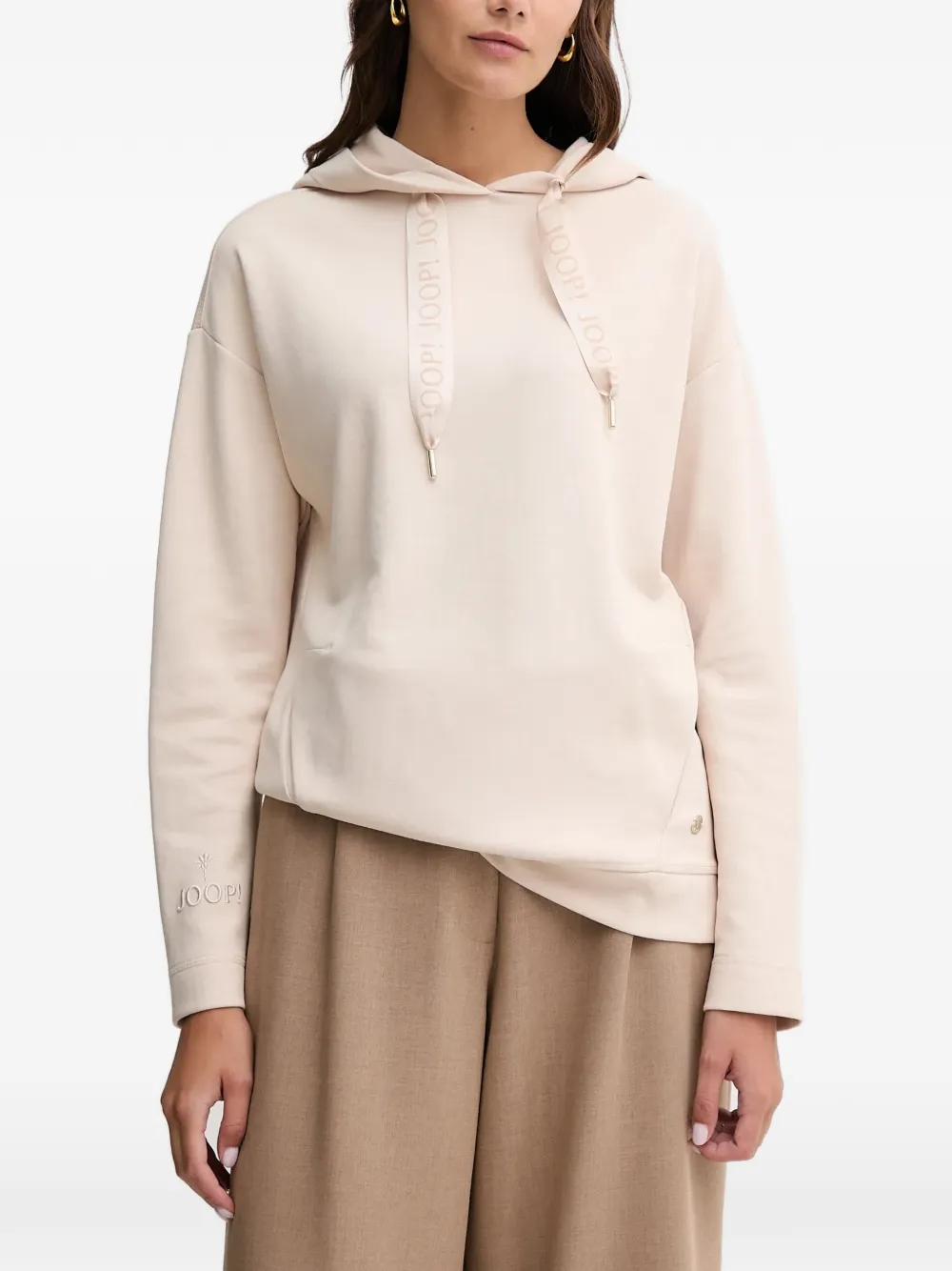 

Худи с логотипом и шнурком-лентой Joop!, бежевый