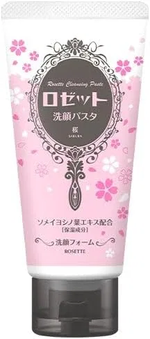 Набор для ухода за кожей Rosette Face Wash Pasta с ароматом цветущей сакуры, 2 шт, 120 г, розовый — фото 2