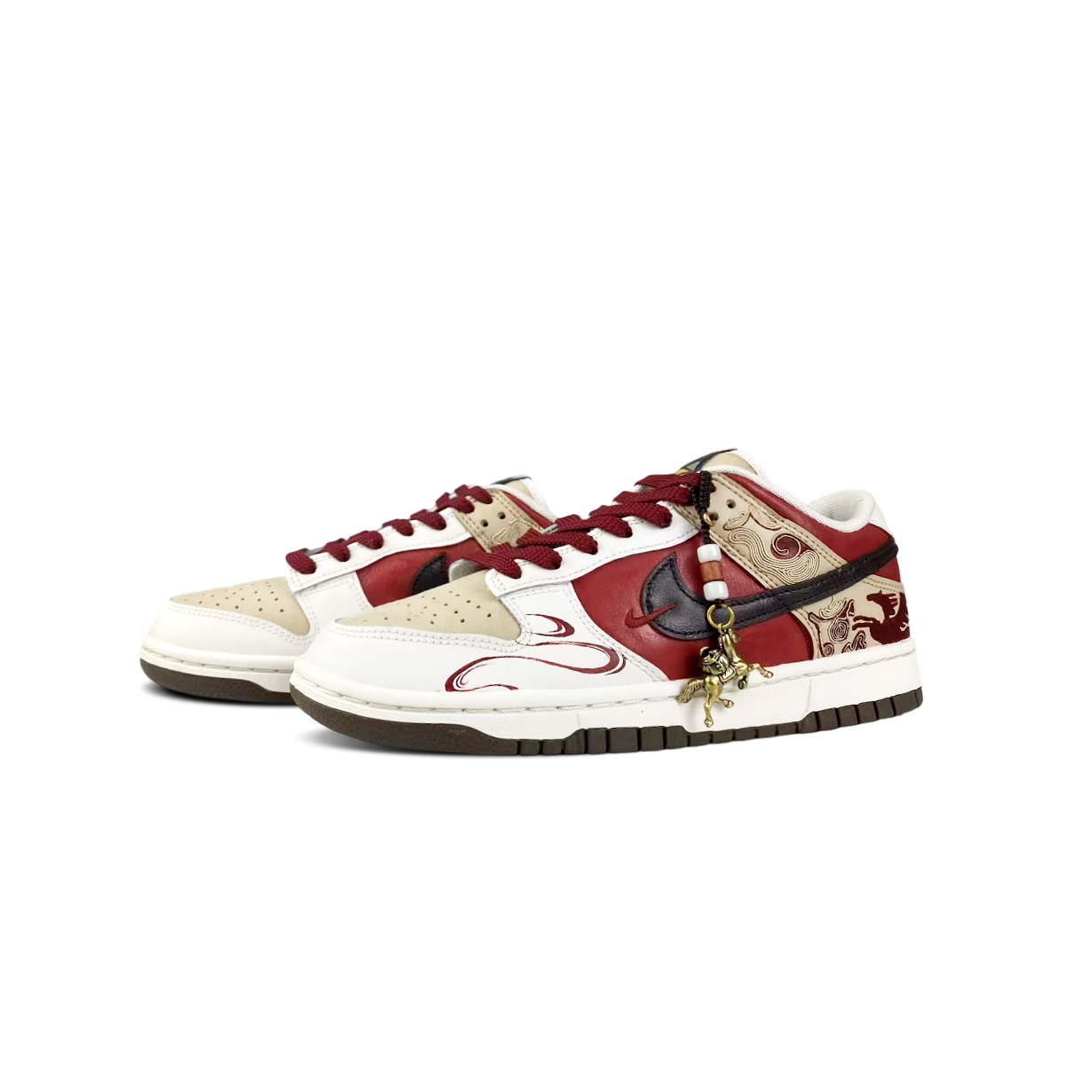 Nike Dunk BNK Auspicious Pattern Brocade Horse мужские низкие скейтерские кроссовки с устойчивостью к истиранию — фото 4