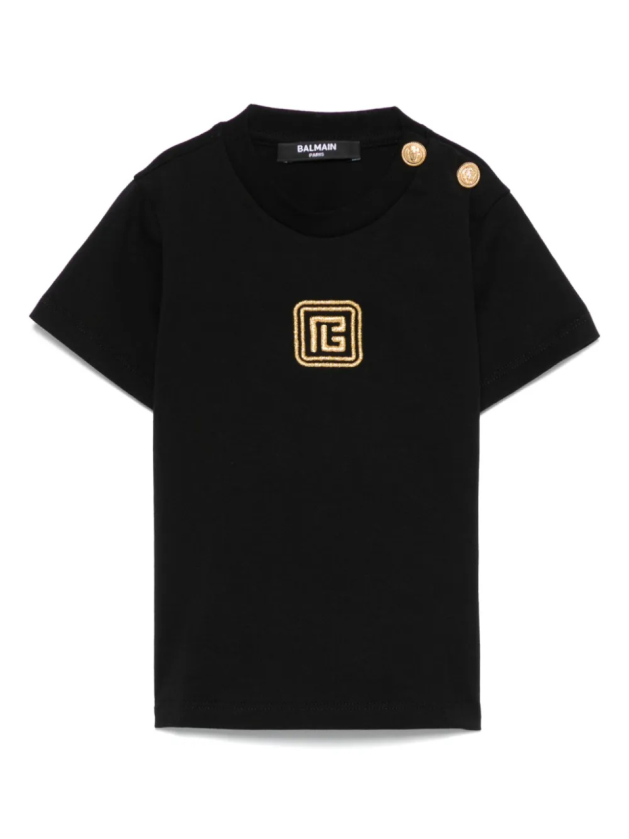 

Balmain Kids футболка с вышитым логотипом, черный