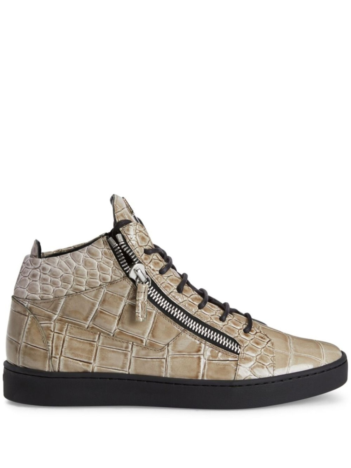 

Giuseppe Zanotti Frankie crocodile-embossed effect sneakers, нейтральный цвет, Серый, Giuseppe Zanotti Frankie crocodile-embossed effect sneakers, нейтральный цвет