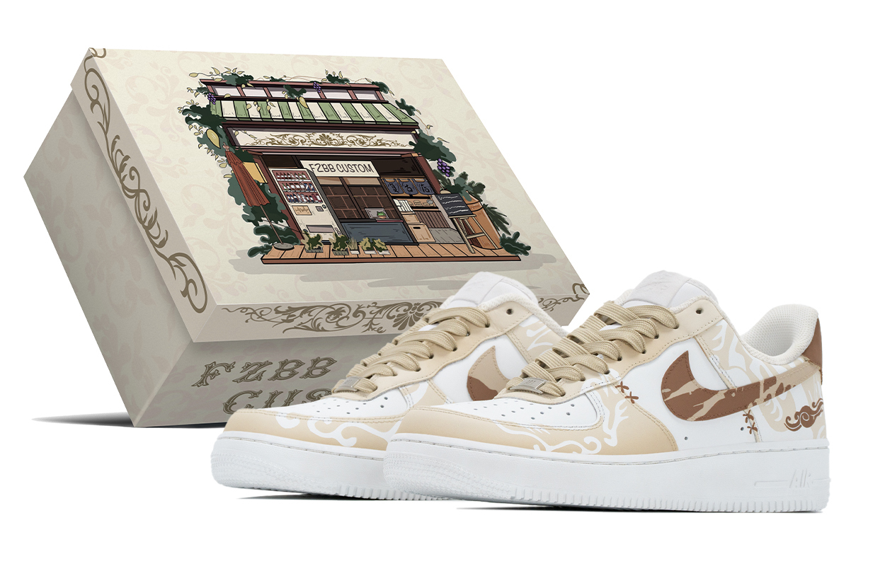 

Nike Кроссовки Air Force 1 Box, Han Pattern Tool Thermal Coverage Low top Skateboard Shoes Men's Beige Brown