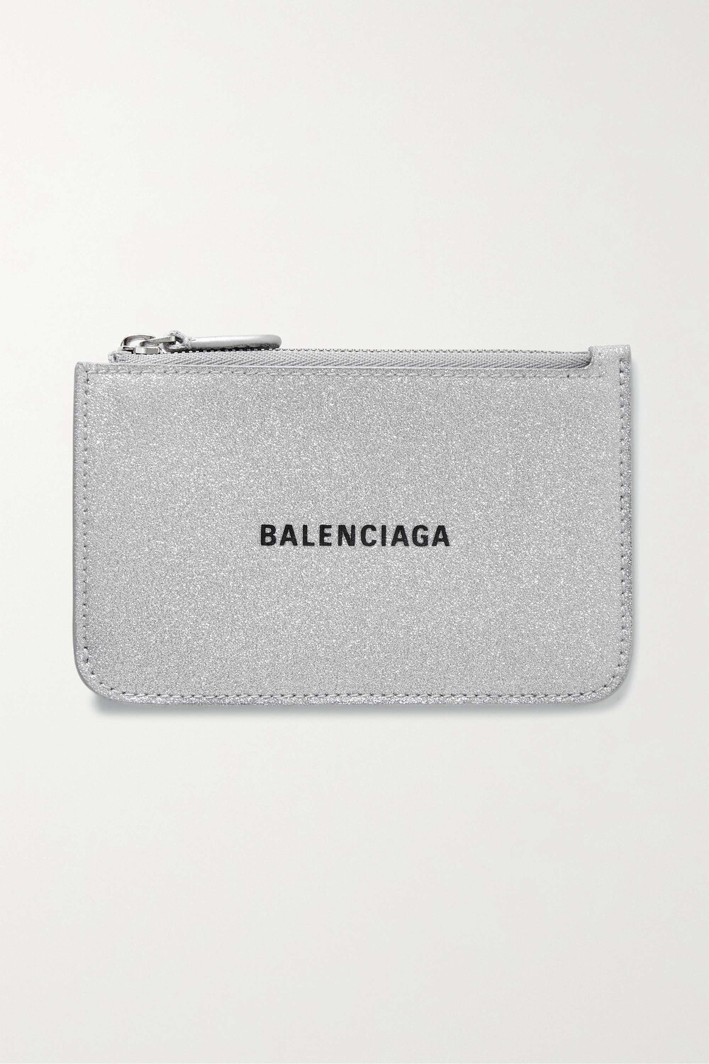 BALENCIAGA Кошелек Cash из кожи с блестками, серебро — фото 4