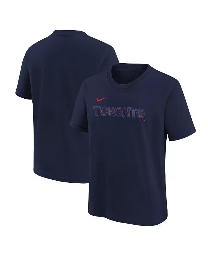 

Темно-синяя футболка с надписью Big Boys and Girls Toronto Blue Jays 2024 City Connect Nike, синий
