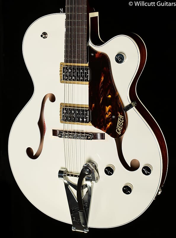 

Электрогитара Gretsch G6118T Players Edition Anniversary Hollow Body with String-Thru Bigsby Two-Tone Vintage White - JT21083177-7.42 lbs