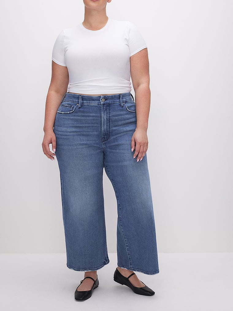 

Укороченные джинсы-палаццо с хорошей талией Good American, indigo