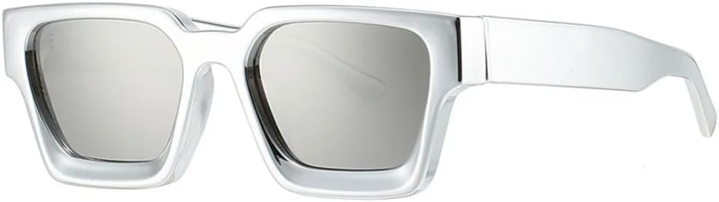 

Роскошные дизайнерские солнцезащитные очки для женщин и мужчин, винтажные, в большой оправе, в стиле панк, золотисто-серебристые, зеркальные, с защитой от УФ-излучения UV400 SZVVBKK, Silver Silver