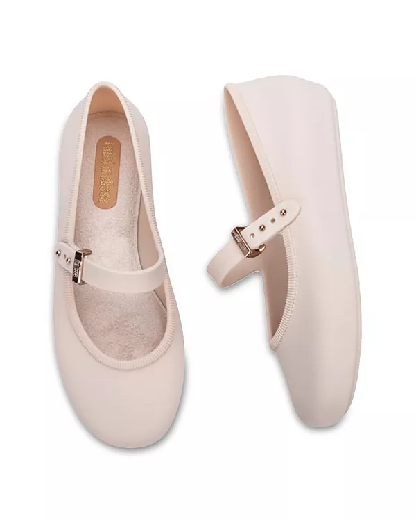 Мягкие балетки для девочек - для малышек и для взрослых Mini Melissa, бежевый — фото 4
