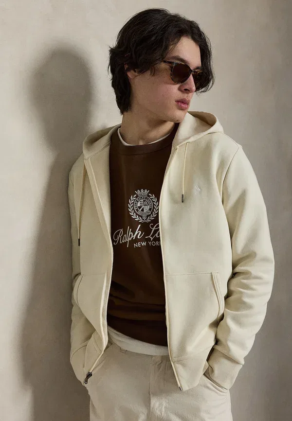 Толстовка на молнии Double Knit Full Zip, Polo Ralph Lauren, кремовый — фото 4