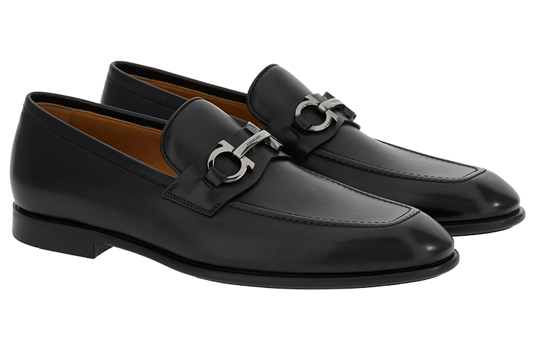 Ferragamo Феррагамо Лоферы из кожи с подковой Gancini — фото 2
