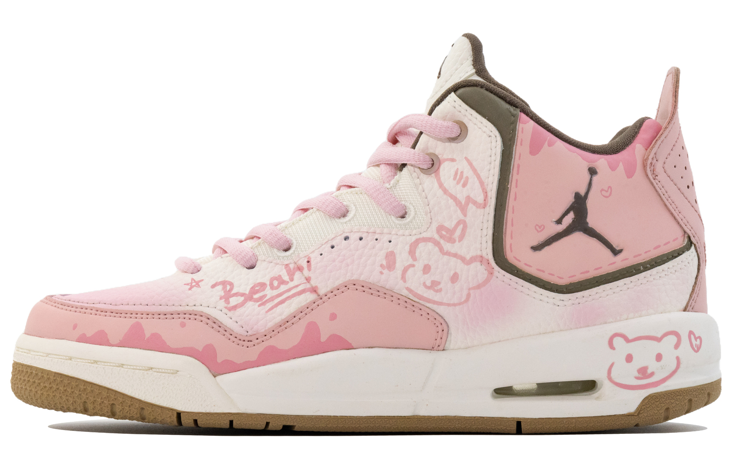 

Jordan Courtside 23 нескользящие амортизирующие износостойкие мид-топ детские баскетбольные кроссовки pink для подростков