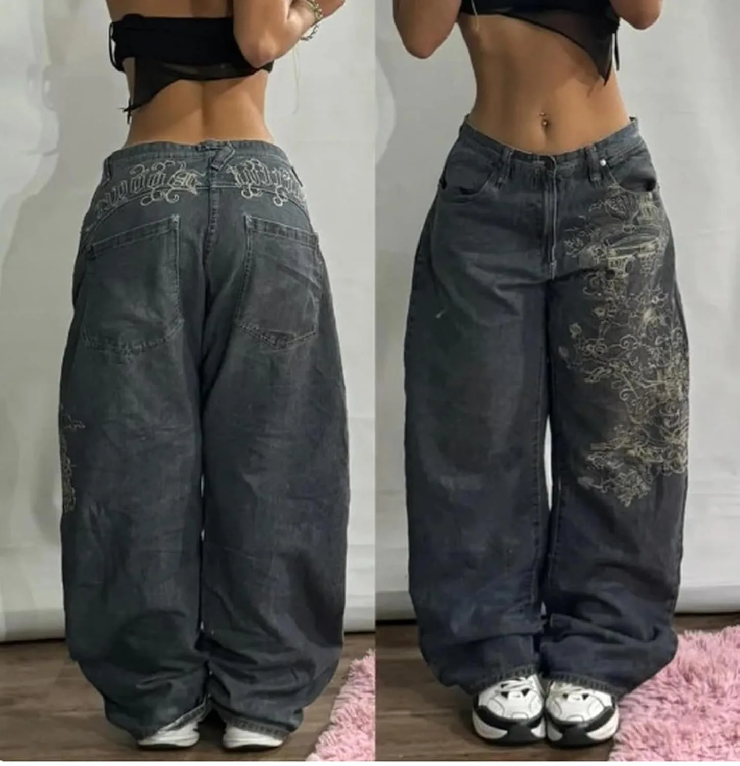 Женские джинсы baggy wide leg в стиле y2k — фото 2