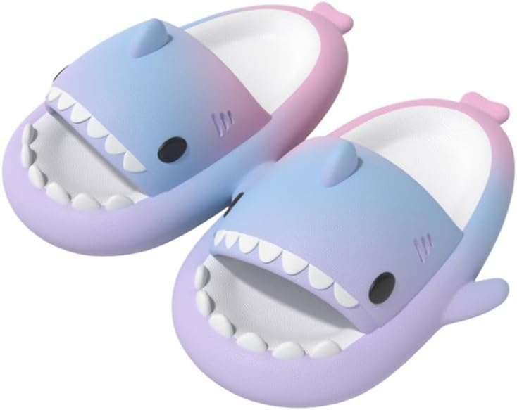 

Сланцы allgala Shark с задником, противоскользящие, с открытым носком, для мальчиков и девочек, для дома и улицы, удобные, с мягкой толстой подошвой, милым мультяшным дизайном, пляжные и для бассейна, синий/фиолетовый/розовый