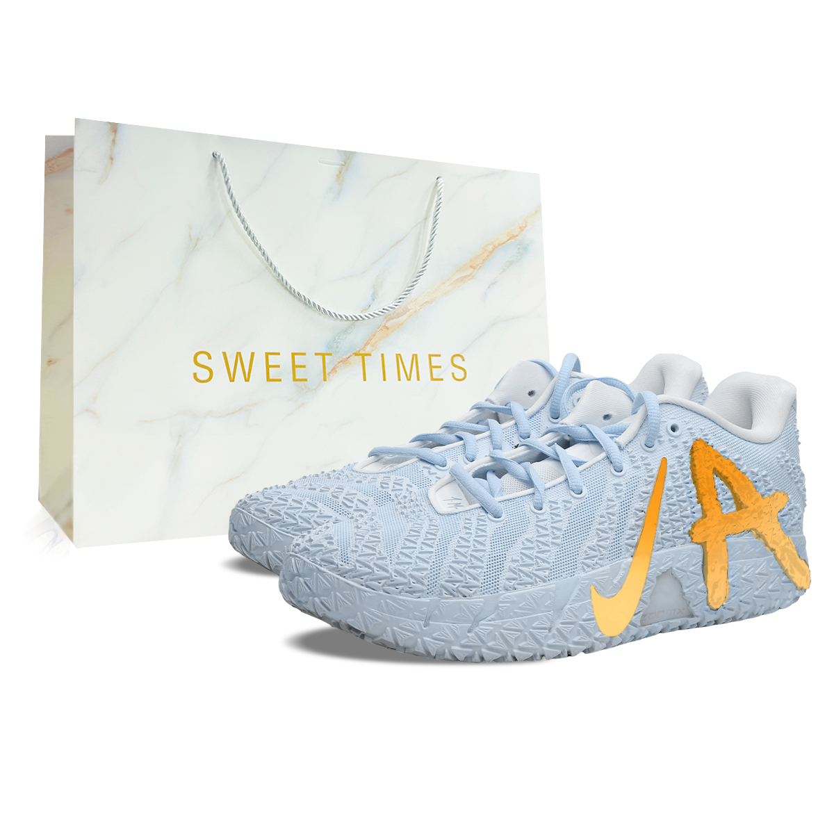 Nike Баскетбольные кроссовки Ja Morant 3 BNK Gold Blue Era, Court Elf с низкой амортизацией, унисекс