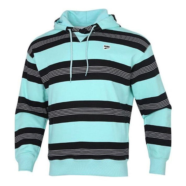 

Толстовка downtown striped hoodie 'blue white black' Puma, синий