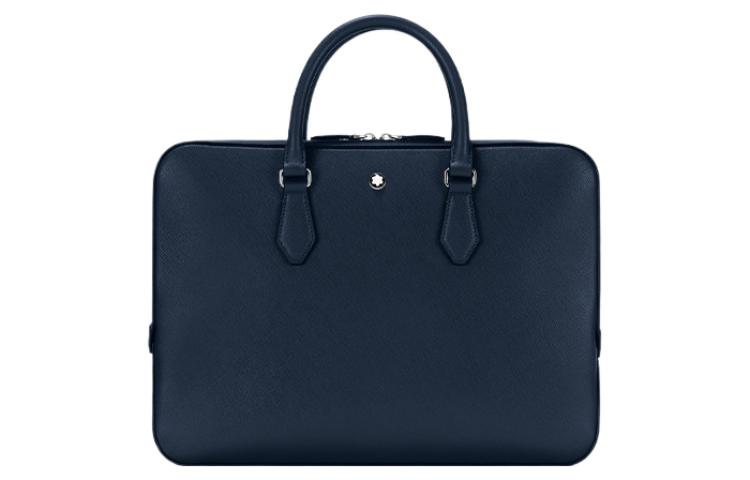 

MONTBLANC Кожаный портативный портфель для мужчин Ink Blue