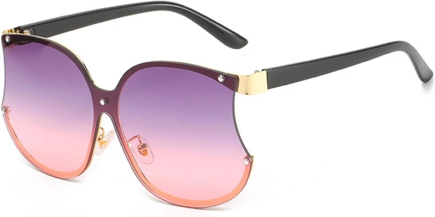 

Большие солнцезащитные очки для женщин и мужчин, модные ретро-очки из металла, женские, для активного отдыха и путешествий, с защитой от УФ-излучения UV400 TKKTLLT, Black Gray Pink