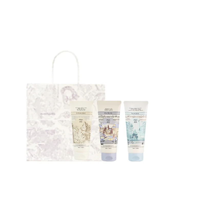 Лосьон, крем или спрей для тела унисекс Roopy, 150ml*3 Pcs Floating Light Forest+Winter Whispers+Melting Snow, Box Included Bag