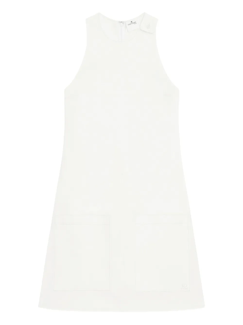 

Поплиновое платье без рукавов Courreges, белый