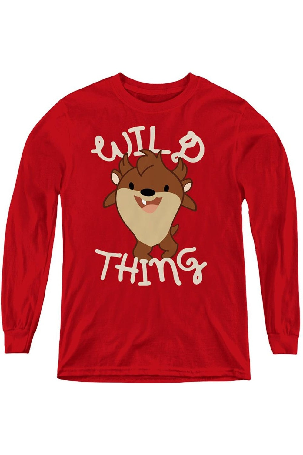 

Детская толстовка с длинным рукавом Looney Tunes Wild Thing Gildan, красный