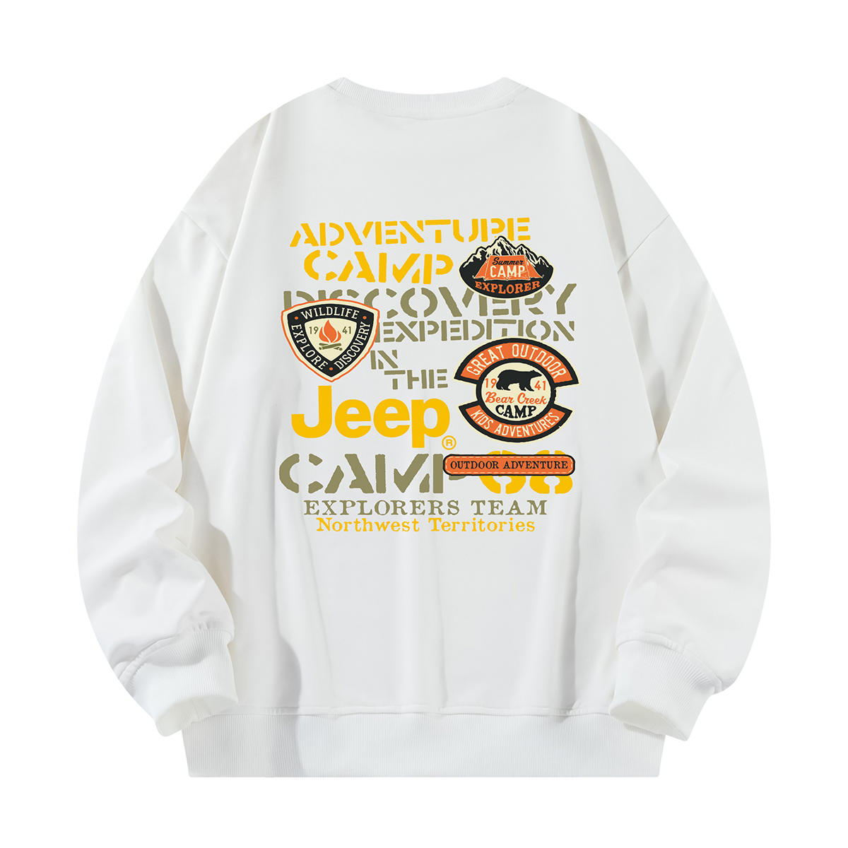 

Свитшот Unisex Crew Neck Moderate Regular Jeep, белый