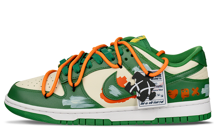 Nike Dunk Low Мужские Оранжево-Зелёные Скейтборд Кроссовки — фото 2