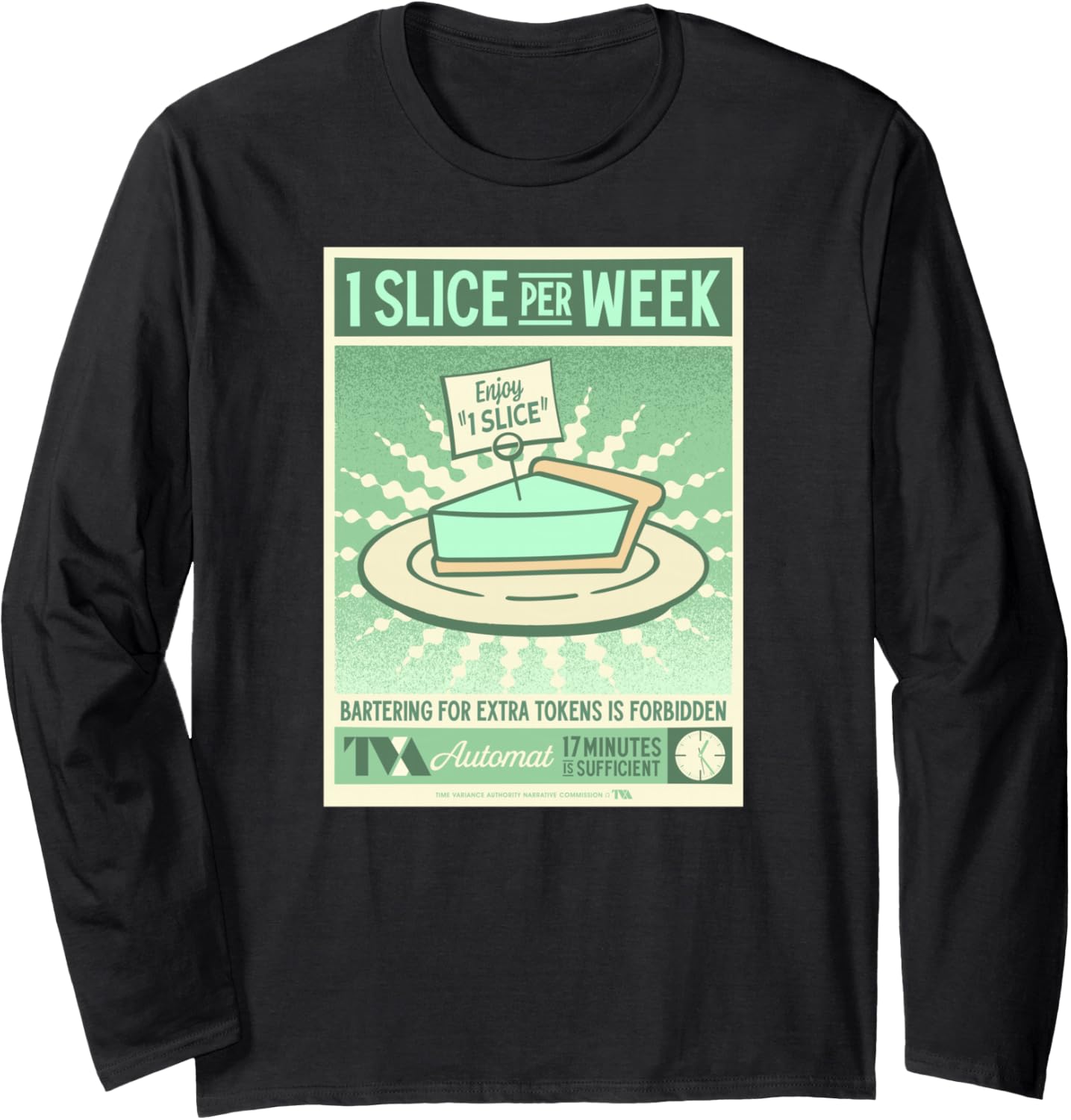 

Футболка с длинным рукавом Marvel Studios Loki Season 2 TVA Automat 1 Slice of Pie MCU, черная