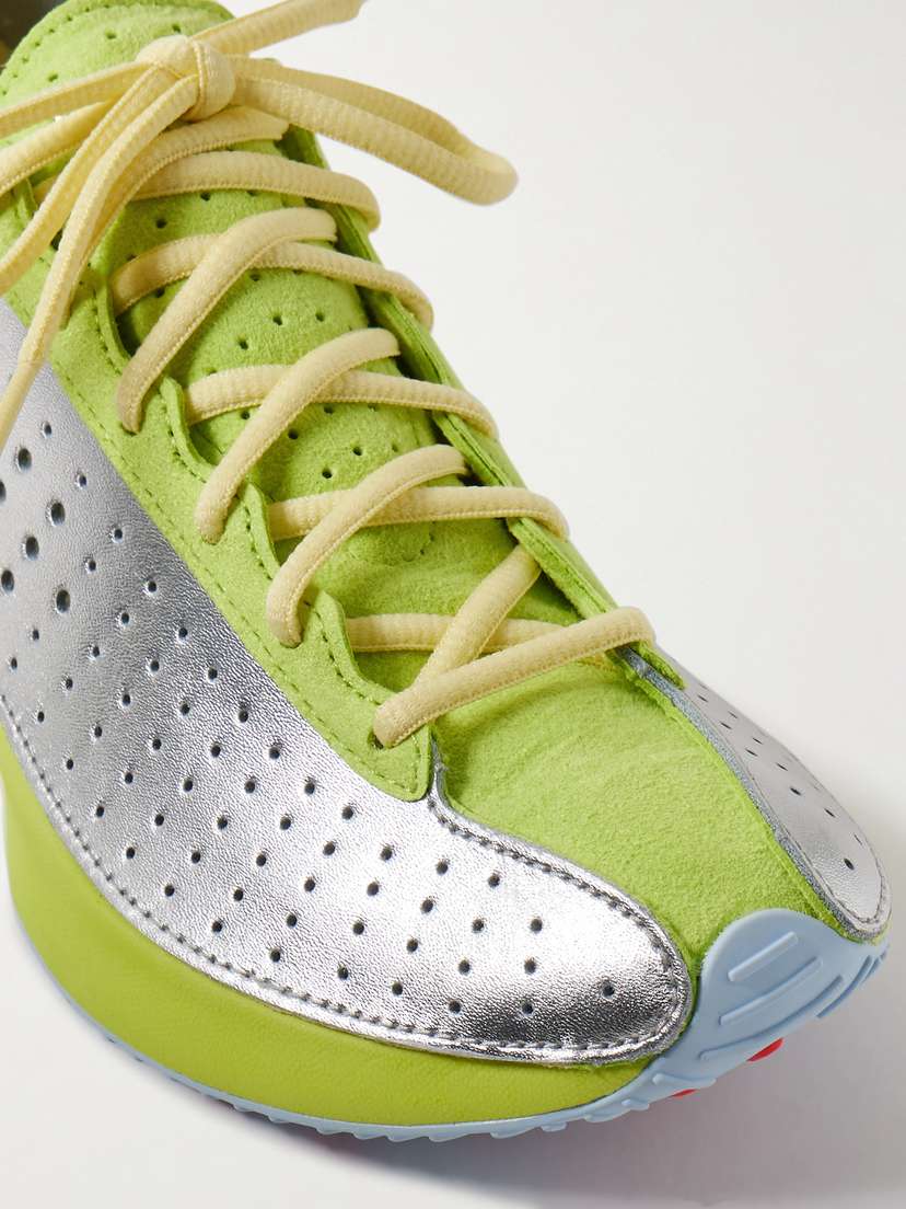 Кроссовки Air Superfly из замши и перфорированной металлизированной кожи Nike, зеленый — фото 4
